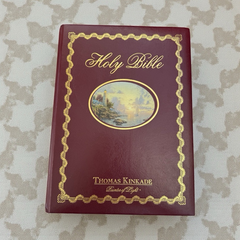 Thomas Kinkade Holy Bible NKJV Lighting the Way Home Hardcover Red